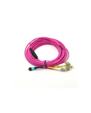 12core MTP/MPO-LC Multimode OM4 4.5mm Pink Breakout Cables