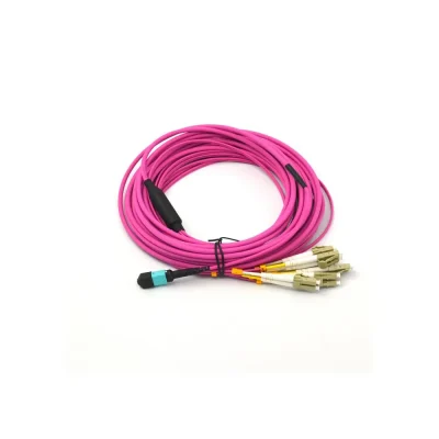 12core MTP/MPO-LC Multimode OM4 4.5mm Pink Breakout Cables