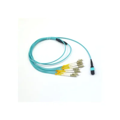 QSFP MPO-8LC Duplex 10GB 50um OM3 3.0Mm Fanout Cable